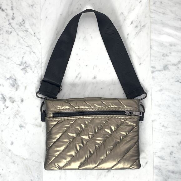THINK ROYLN Diagonal 2.0 Bum Bag Pearl Pyrite w/ Short Crossbody Strap ONLY EUC - Picture 2 of 8